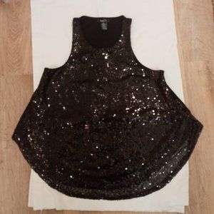 rue 21 size M black sequin tank top